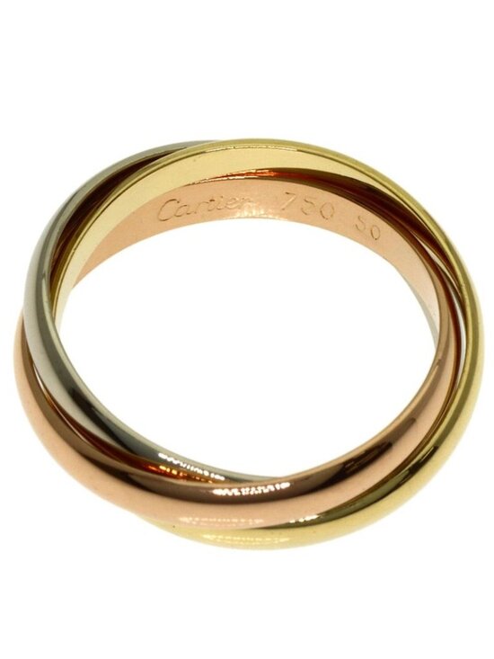 Cartier Trinity SM 50 Ring 18k Yellow Gold 18k White Pink - Picture 5 of 7